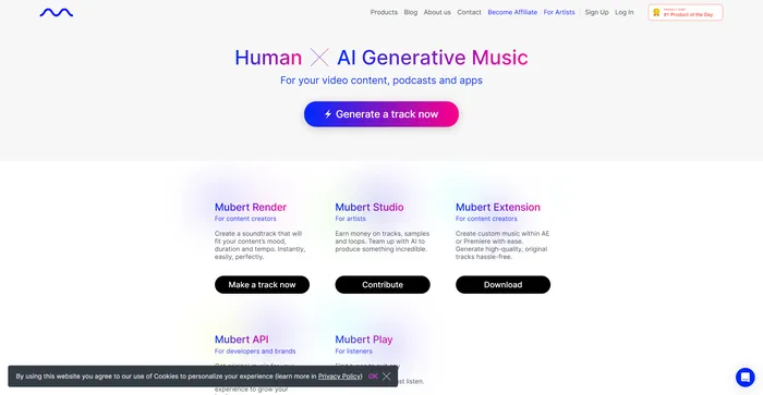 Screenshot für Mubert AI Tool