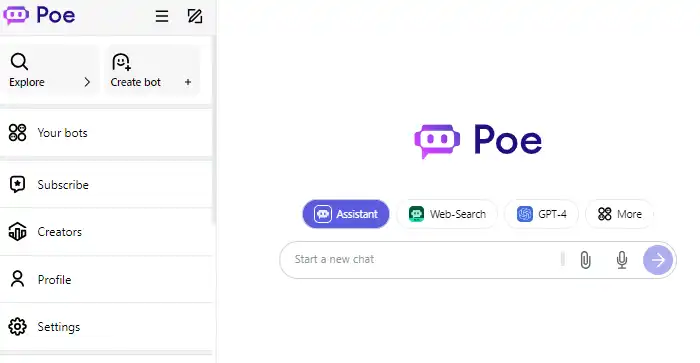 Screenshot für Poe AI Tool