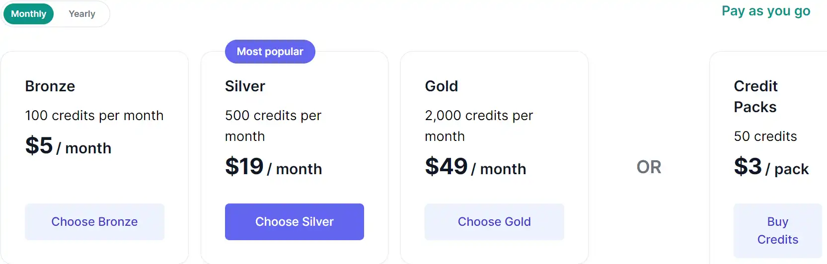 monthly pricing plan for AltText.ai 1