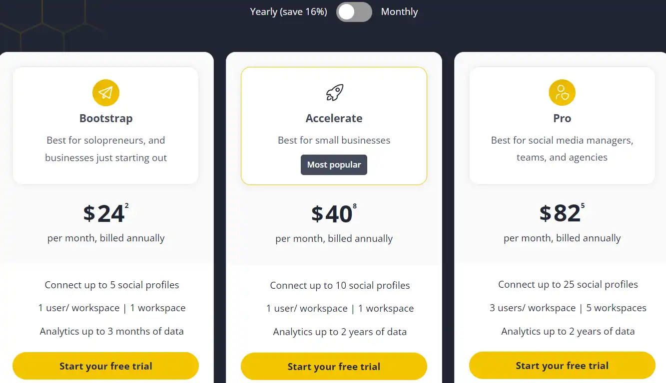 خطة التسعير السنوية لـ SocialBee 2