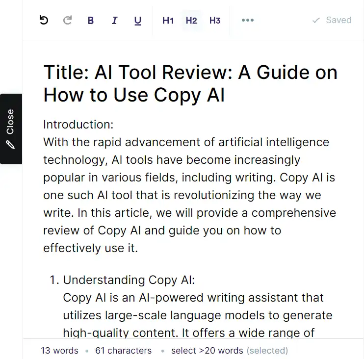 Copy AI 7 사용 방법